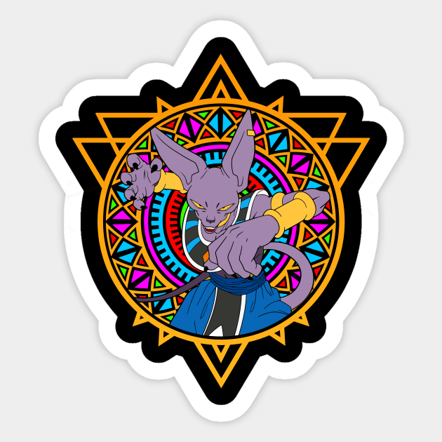 Esoteric Beerus Sticker by Meca-artwork